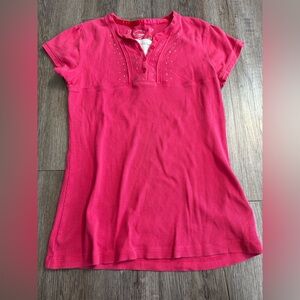 Arizona Jean Co Pink Rhinestone Babydoll Top size large Y2K Style
